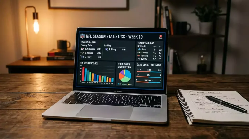 Advanced NFL analytics data visualisation showing EPA and DVOA metrics for betting analysis