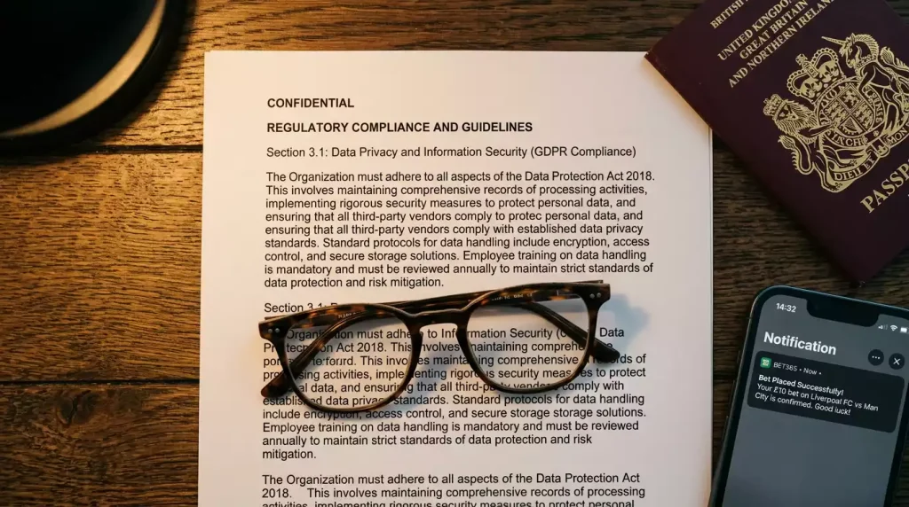 UK Gambling Commission logo alongside NFL betting regulatory framework documentation